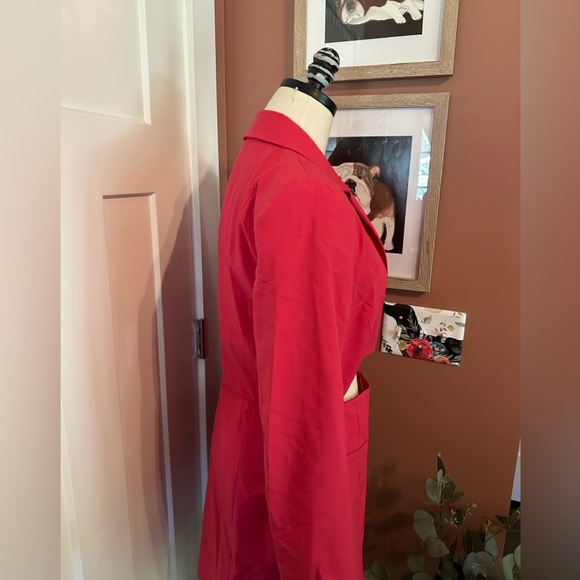 Zara Hot Pink Cutout mini shoulder pads M asymmetrical lined Blazer/skirt dress - Picture 8 of 15